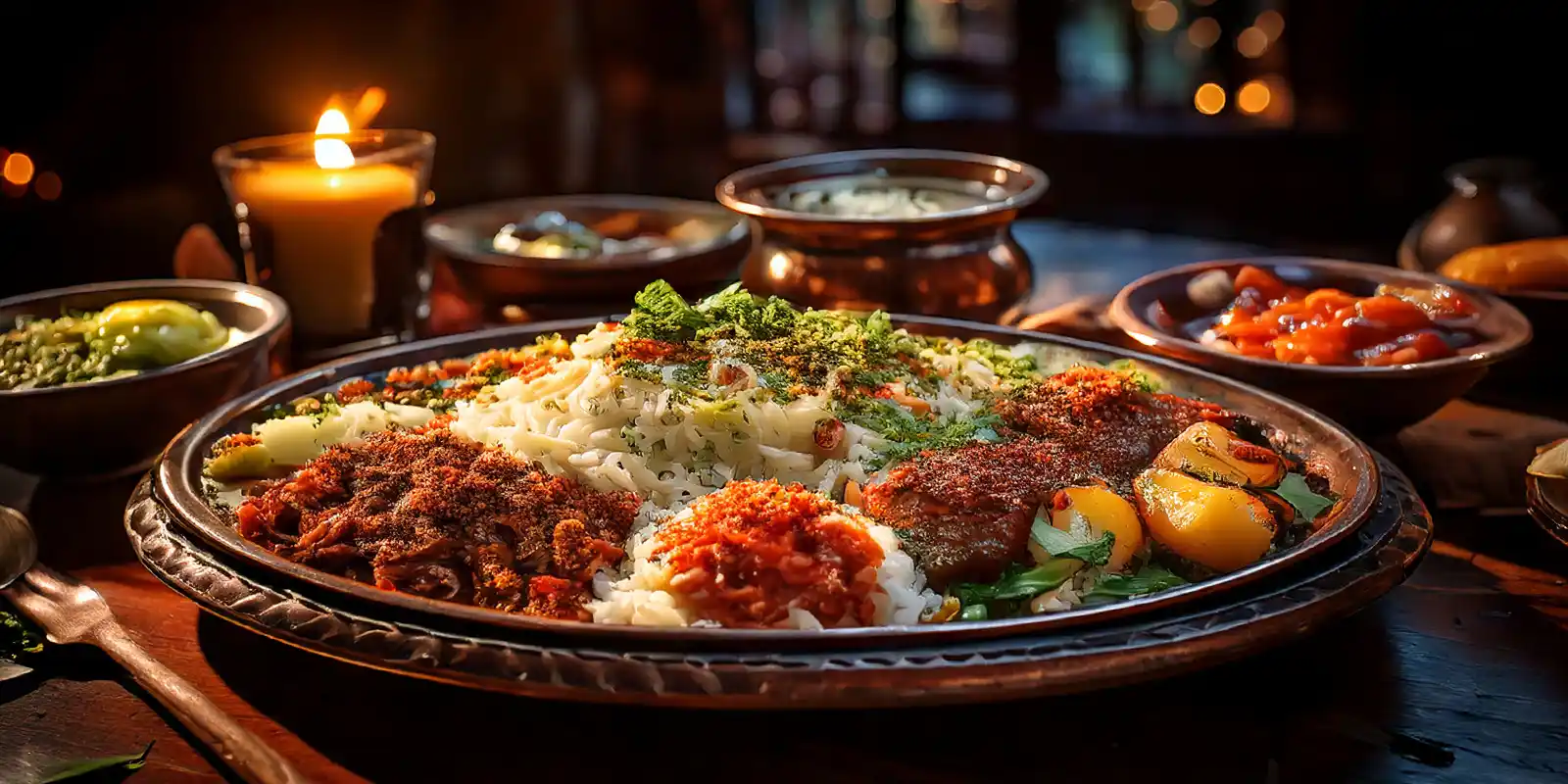 A plate with best Turkish dishes
